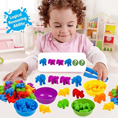 Counting Animals Toy Matching Games with Sorting Bowls Sorting Toys for Toddlers Preschool Learning Activities for Math Color Sensory Montessori Fine Motor Skills Toys for 3 4 5 Years Old Boys Girls - Image 6