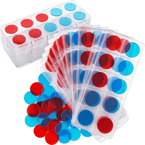 Soulchen 24 Sets Plastic Ten Frames Bulk for Classroom Math Manipulatives for Kids Classroom Math Counters Supplies Including 24 Plastic Ten Frames 240 Counters for Teach Number Concepts by Soulchen
