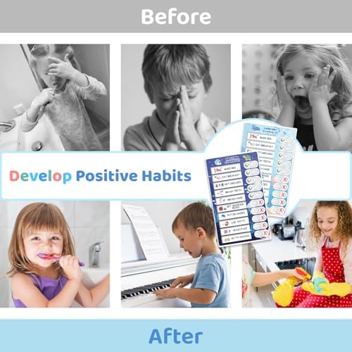3 in 1 Bedtime/Morning/Weekly Routine Chart for Kids, Magnetic Chore Chart for Toddlers, Visual Schedule for Kids Toddlers Schedule Board for Home - Image 7