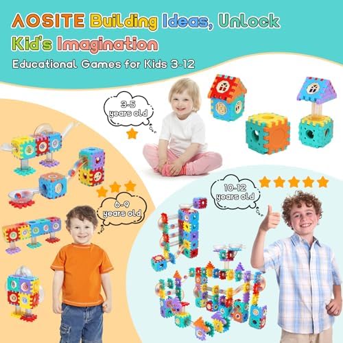 AOSITE 234 PCS STEM Marble Run Building Learning Toy Kid Gift Construction Race Track Marbles Run Building Block for 4 5 6 7 8 9 10 11 12Years, Creative Marble Run Games Boy Girl Birthday Xmas Present - Image 2