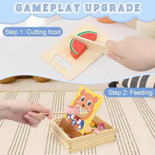 Wooden Baby Feeding Toy - Montessori Pretend Play Food Set for Toddlers 1-3 - Image 3