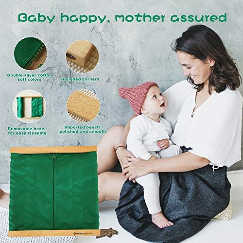 Montessori Practical Life Dressing Frames Set – Large Button Frame & Large Zipper Frame, Fine Motor Skills Learning Toys for Toddlers, Preschool Montessori Materials for Independence & Self-Care Train - Image 5