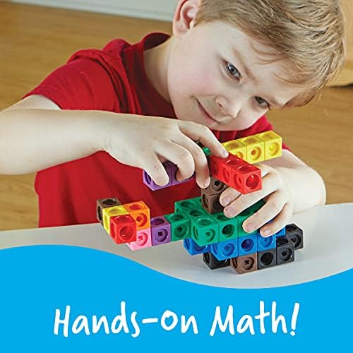 Learning Resources MathLink Cubes Big Builders - Math Manipulatives Kindergarten Games, Pattern Building Blocks, Counting Blocks, STEM Sets, Classroom Counters, Fine Motor Skills, Gifts For Kids - Image 3