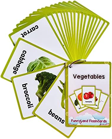 Lilias Vegetable Flash Cards, Toddler Learning Toys, Preschool Learning Toys, Homeschool Supplies, Learning Supplies for Kindergarten, 4.3 X 3.14 Inch, 20 Cards in Set by Unknown