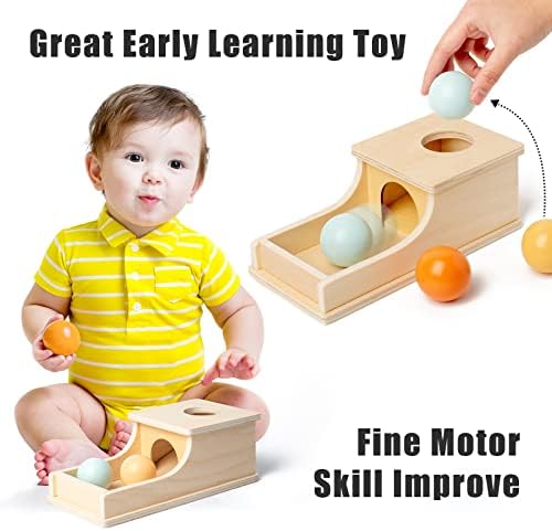 Montessori Object Permanence Box for Babies, Wooden Ball Drop Toy - Image 4