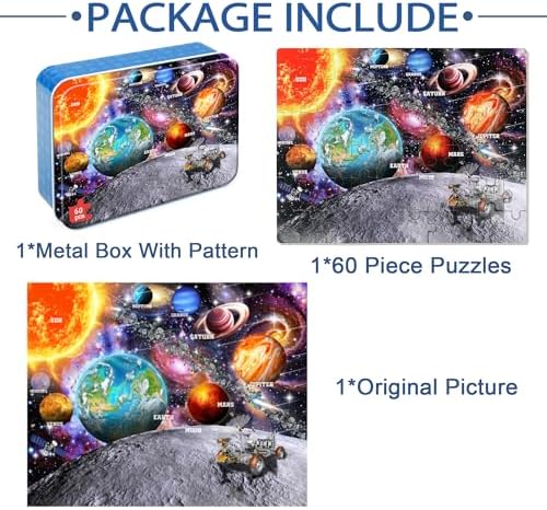 Puzzles for Kids Ages 4-6, 60 Piece Puzzles for Kids Ages 3-5 in Metal Box - Image 7