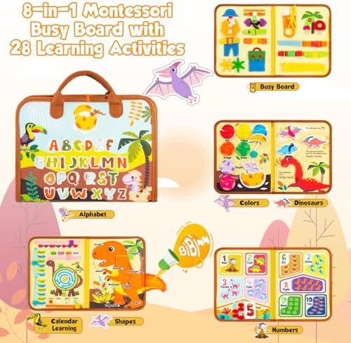 Busy Board Montessori Toys for 2 Year Old Boy Girl Birthday Gift Busy Book - Image 2