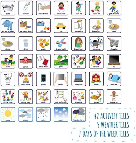 Today's Activities Daily Routine Visual Timetable Magnetic Tile Chart for Children - Image 2