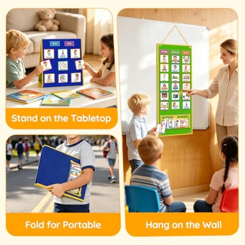 Large Visual Schedule for Kids Chore Reward Chart,Bedtime Routine Chart for Toddlers,Double Side Weekly Planner Board With 109 Cards for Home School Planner,Autism Learning Materials. - Image 6