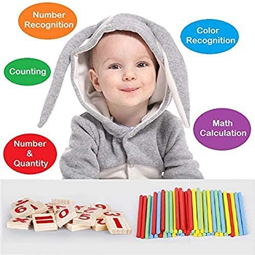 KUTOI Counting Number Blocks and Sticks | Montessori Toys for Kids Learning| Homeschool Supplies for Math manipulatives | Toddlers Educational Wooden rods with Storage Tray - Image 2