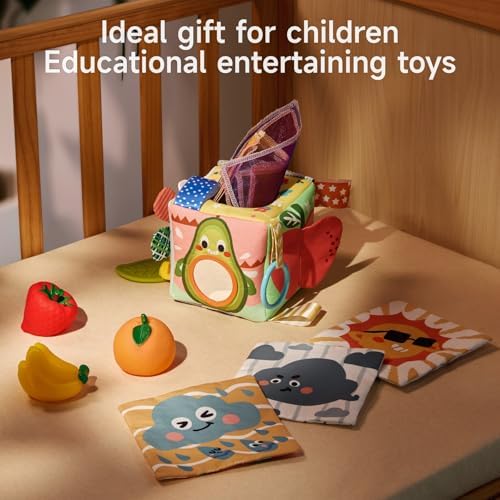 TUMAMA Baby Tissue Box Toys - Montessori Baby Toy for 6-12 Months, Soft Crinkle Squeeze Sensory Toys for Babies 0-12 Months - Image 3