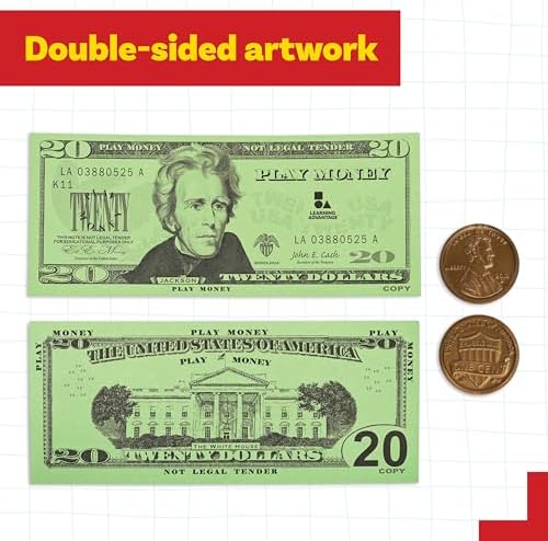Learning Advantage Classroom Money Kit, Set of 950 Bills and Coins - Image 6