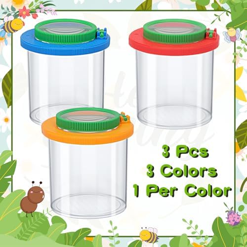 Coopay 3 Pcs Insect Bug Viewer for Kids - Bug Jars, Critter Insect Cage, Bug Container, Bug Catcher, Magnifying Insect Box for Children, Kids Science Nature Exploration Collecting Kit - Image 4