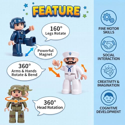 12 Pieces Large Magnetic People Figures for Kids Compatible with Lego - Image 4