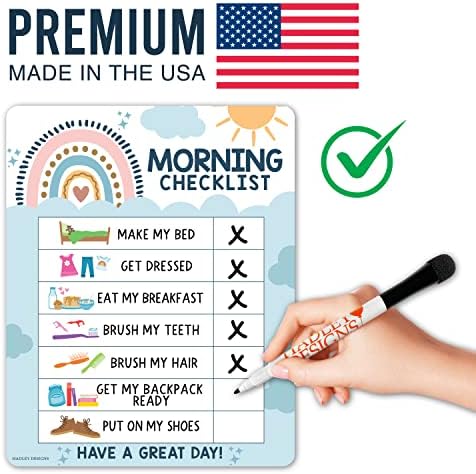 Dry Erase Morning & Bedtime Routine Chart for Kids Stickers Magnetic - Image 6