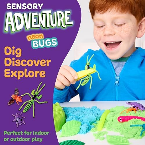 Creativity for Kids Sensory Adventure Neon Bugs Kit | Dig, Squish & Explore with Sensory Sand & Bug Toys | Scoop, Pinch & Play | Screen-Free Activity for Kids & Summer Activities (Ages 4+) - Image 2