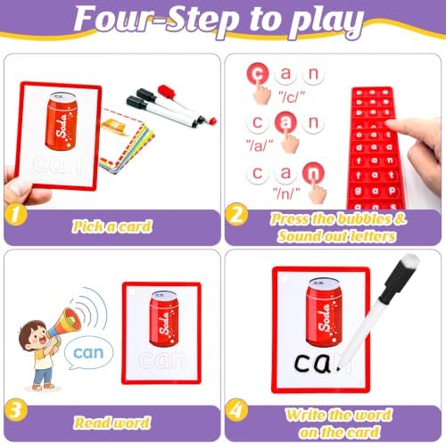 CVC Word Games for Kids, Sight Words Phonics Educational Sensory Toy - Image 3