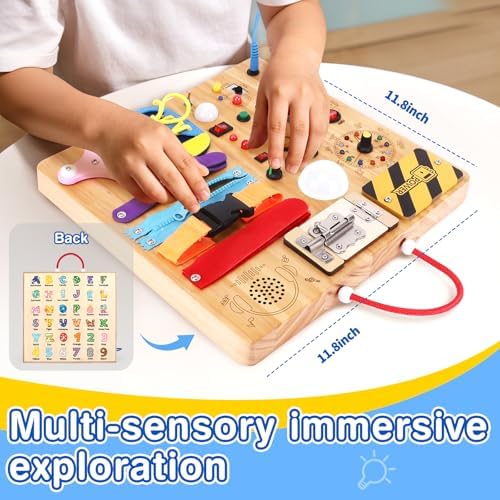 Grarain Busy Board for Toddlers - Montessori Educational Toy for 1-3 Year Old Boys & Girls | Travel-Friendly Sensory Learning Activity | Ideal for Kids with Autism(Busy Board v3) - Image 2