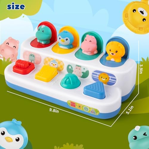 Tovol Zerky Montessori Cause & Effect Toy 12-18M, Push Button Pop Up Toy - Image 2