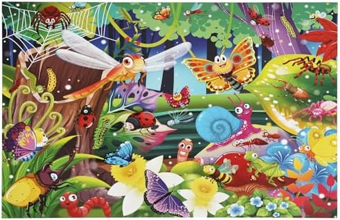 100 Piece Puzzles for Kids Ages 4-6 – Floor Kids Puzzles Ages 6-8 Year Old – Toy for Learning Forest Bugs for 8-10 yo – Jigsaw Toddler Game for Boy and Girl Age5-8 by Unknown