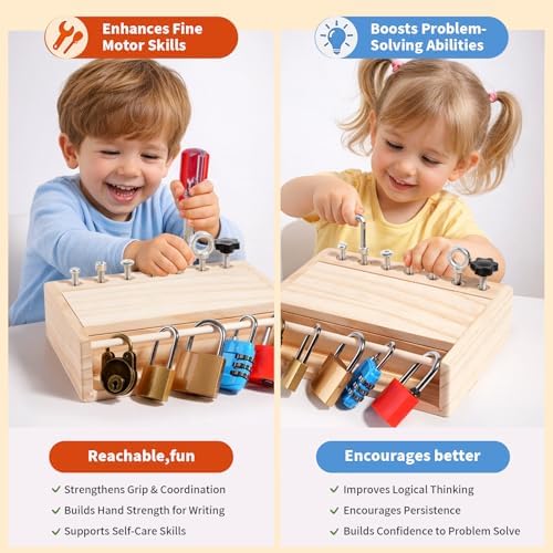 INIFEIDALA Montessori Screwdriver Board Set - Lock and Key Toy - Image 6