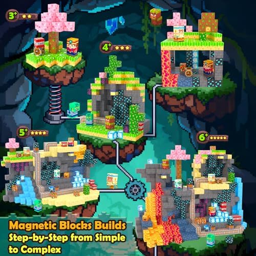 Soyee Magnetic Blocks 150 PCS Building Toys for Ages 4-8 9-12 3-5 Forest & Mine Theme Magnet Building Cubes STEM Sensory Toys for Kids for Boys & Girls - Image 2