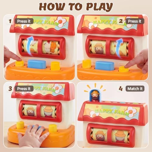Montessori Baby Toys for 18Months, Interactive Pop Farm Animal Up Toys - Image 2
