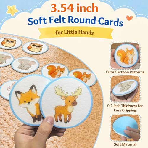 Felt Matching Game for Toddlers, Animal Memory Game - Image 3