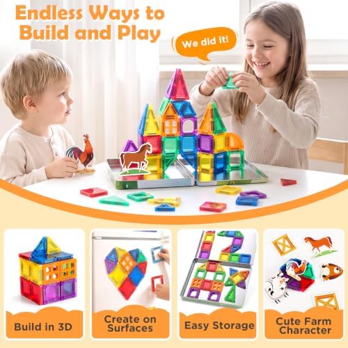 URMYWO Magnetic Building Tiles, Magnetic 3D Blocks Construction Playboards - Image 5