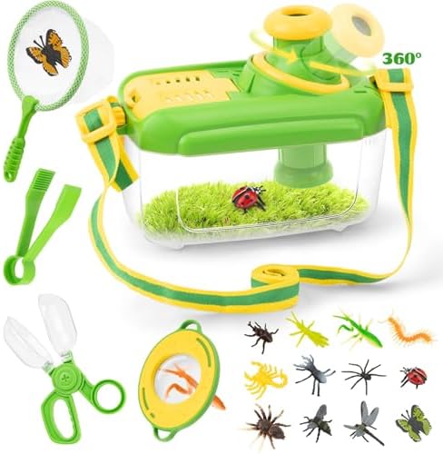 Bug Catching Kit for Kids 3-5: 17 PCS Bug Catcher Kit with Magnifying Glass by Funsland