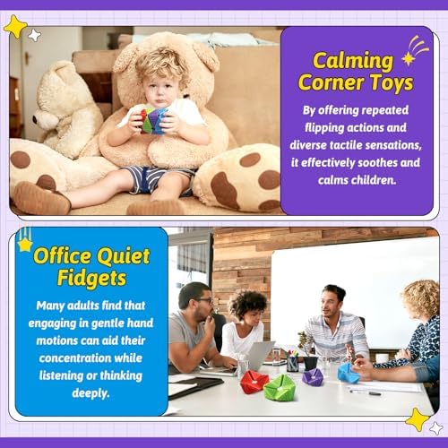 4PCS Sensory Flip Cube Fidget Toys, Quiet Fidget Toy for Kids & Adults - Image 6