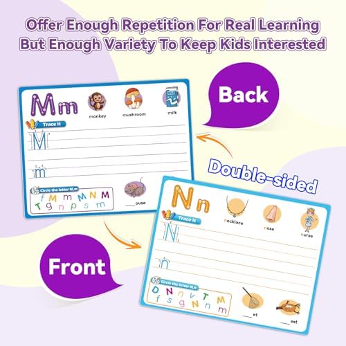 16PACK Alphabet Numbers Shapes Flash Cards,Handwriting Practice - Image 3