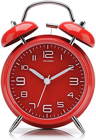 Peakeep 4 Inches Twin Bell Loud Alarm Clock for Heavy Sleepers - Image 2