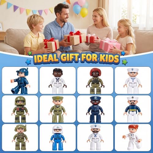 12 Pieces Large Magnetic People Figures for Kids Compatible with Lego - Image 7