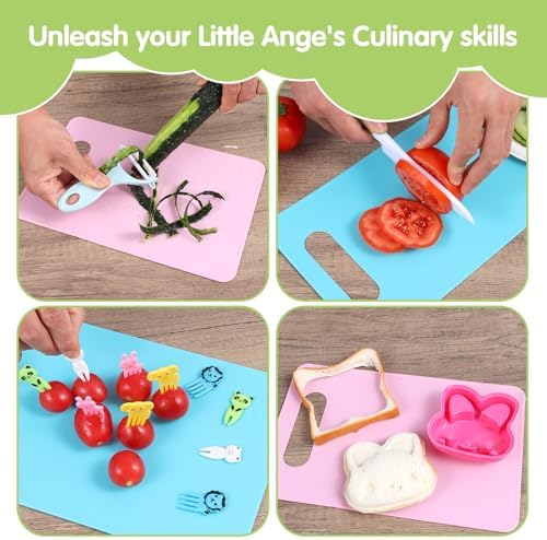 Kids Cooking and Toddler Knife Toys Set - 35Pcs Knifes for Real Cooking and Baking Accessories , Toddlers Kitchen Tools Ages 3-10 Kids Birthday Gift - Image 5