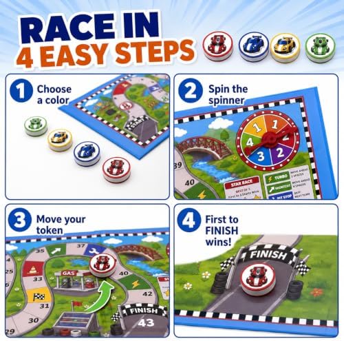 TRAVOFUN Magnetic Car Race Game | Travel Games for Kids Ages 4-8 - Image 2