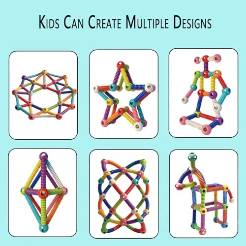 86PCS Flexible Building Rods for Kids Ages 3+, STEM Construction Toy with Bendable Rods & Connectors, Creative Building Set with Storage Box, Educational Toy for Boys & Girls - Image 2
