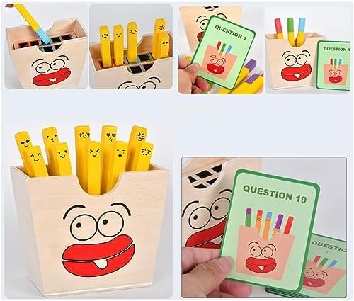 Wooden French Fries Sorting & Stacking Toys, Montessori Toys for 3+ Year Old, Preschool Educational Toys to Develop Fine Motor Skills - Image 7