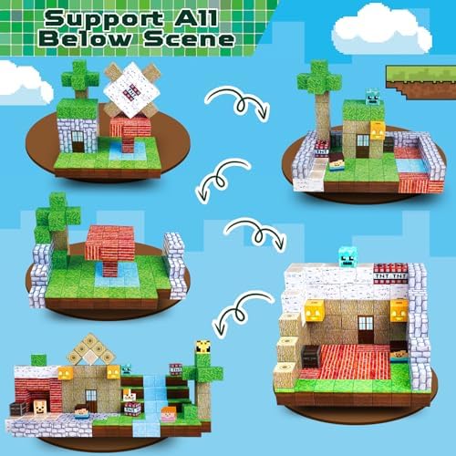 150PCS Magnetic Blocks-Magnetic Building Blocks Magnetic Tiles Stacking, Build Mine Magnet World Set, STEM Montessori Sensory Toys for Toddlers Kids Boys Girls Ages 3-5 6-8 Christmas Birthday Gifts - Image 3