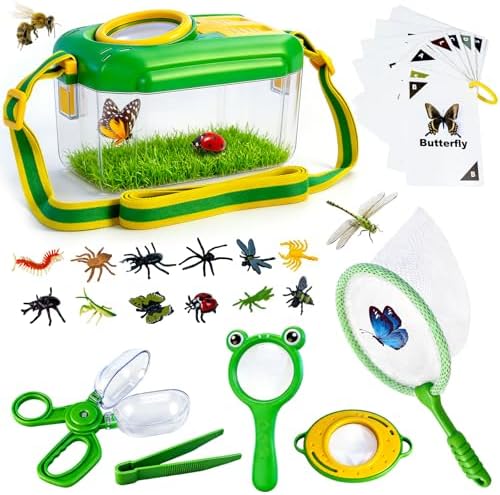 28 PCS Outdoor Explorer Kit, Bug Catcher for Kids Educational Outdoor Toys by BLOOLILIES