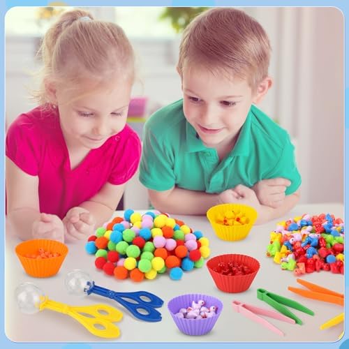 228 Pcs Colorful Sensory Bin Filler Fine Motor Toys Counting Sorting - Image 4