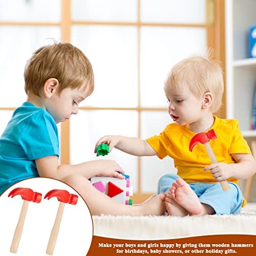Lewtemi 8 Pcs Wooden Hammer Toys for Kids Simulation Small Tool Gift 6.5" - Image 5
