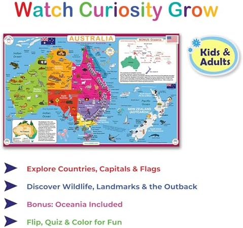 Tot Talk Australia Educational Placemat | Countries, Capitals, Landmark Fun - Image 2