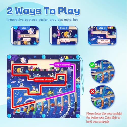 MTYOKILN Magnetic Color and Number Maze - Montessori Toy for 3 4 5 Year Old - Image 4