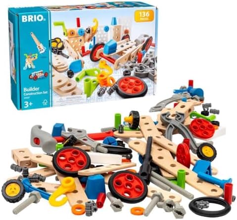 BRIO Builder 34587 Construction Set - 136-Piece STEM Toy with Wood and Plastic for Kids | Enhances Creative Skills | Safety Tested | Age 3 and Up by Unknown