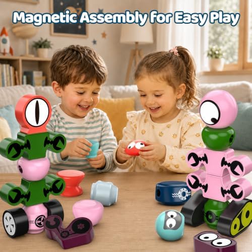 Magnetic Robot Building Toy, STEM Magnet Alien Toys Set for Kids Age 3-5 - Image 6