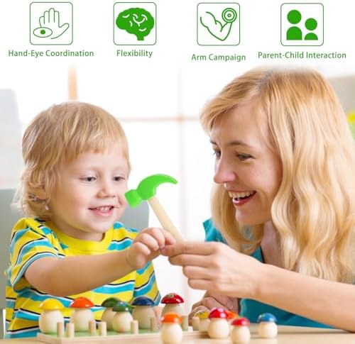 Fowecelt Wooden Hammer Toys Simulation Hammers Maintenance Tools Educational Toys for Kids Birthday Party Games Supplies - Image 5