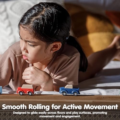 PlanToys® Blue Truck Wooden Montessori Vehicle Kids Indoor Outdoor Play Toy - Image 6