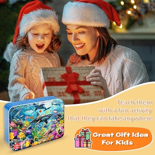 LELEMON Puzzles for Kids Ages 4-6,100 Piece Puzzles for Kids in Metal Box - Image 6