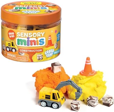 Creativity for Kids Sensory Minis Construction Kit | Cloud Clay Sensory Toy with Excavator for Kids | Summer Activities for Kids that are Mess-Free, Screen-Free Travel Toy (Ages 3+) by CreativityforKids